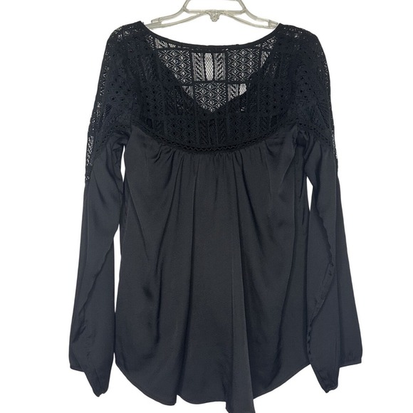 Boho Abercrombie & Fitch Women's Peasant‎ Top With Crochet Lace Size Small - Picture 4 of 7